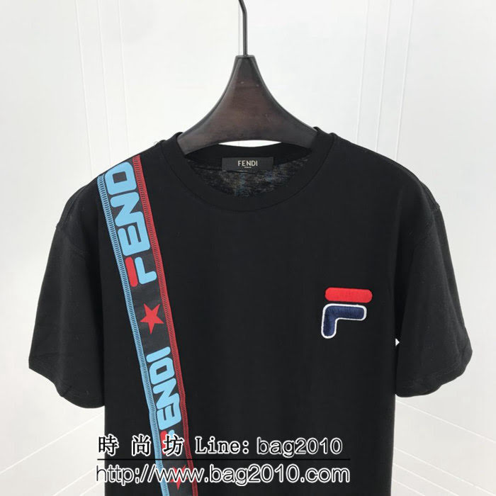 FENDI芬迪 19ss春夏新款 字母刺繡 純棉短袖 男女同款 ydi1979